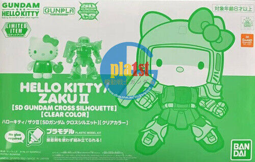 Brand New P-BANDAI SD Gundam HELLO KITTY X ZAKU II Green [CLEAR COLOR Ver.]