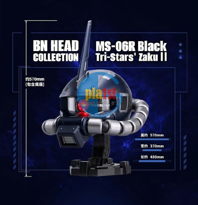 Brand New BANDAI BN Gundam Head Collection Black Tri-Star's Zaku II