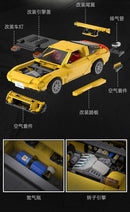 Brand New 1:12 CADA Initial D Mazda RX-7 FD3S Mazda 1655pc Toy Bricks
