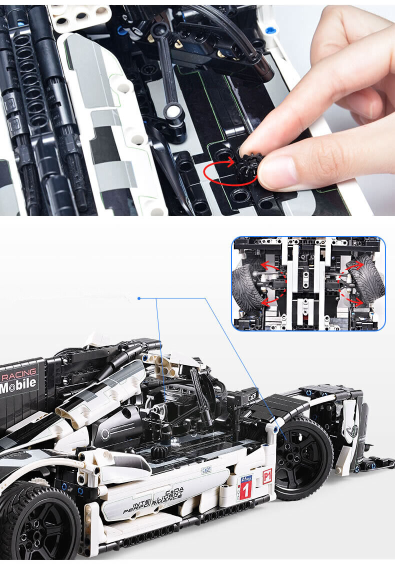 Brand New CADA Porsche 919 Hybrid Super Racing Sports Car 1586 pcs Toy Bricks